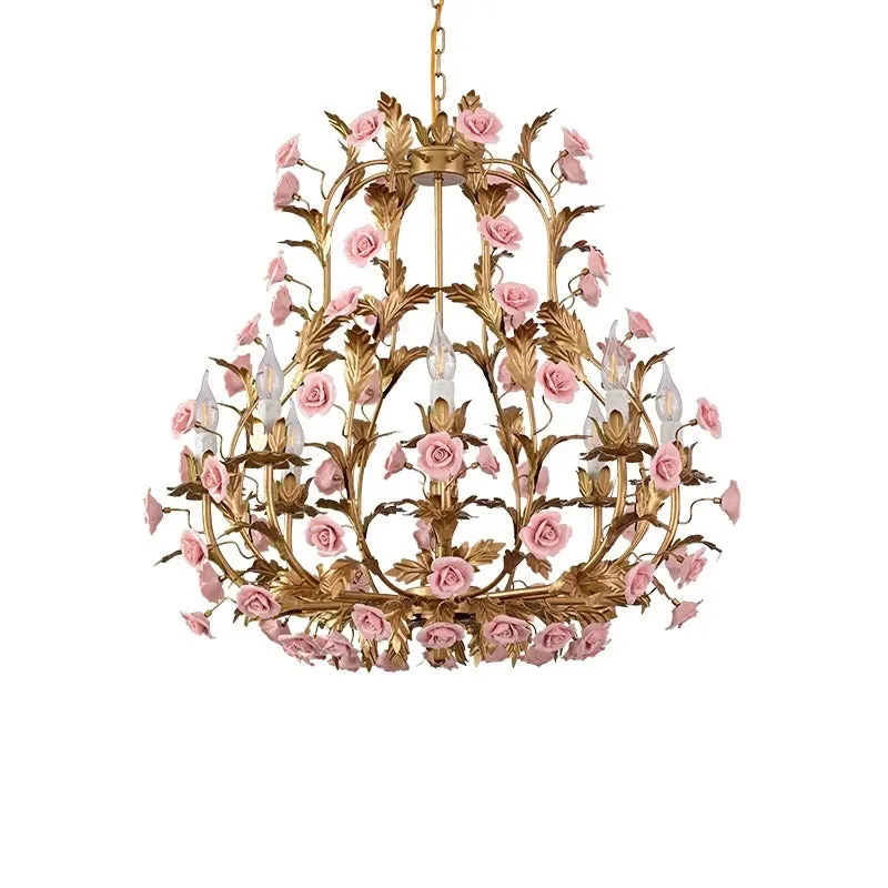 Ceramic Rose Chandelier D673