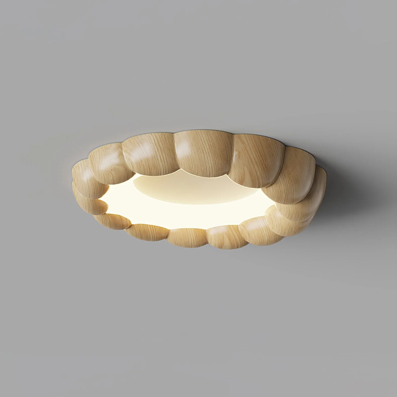 Faux Wood Ripple Ceiling Lamp M559