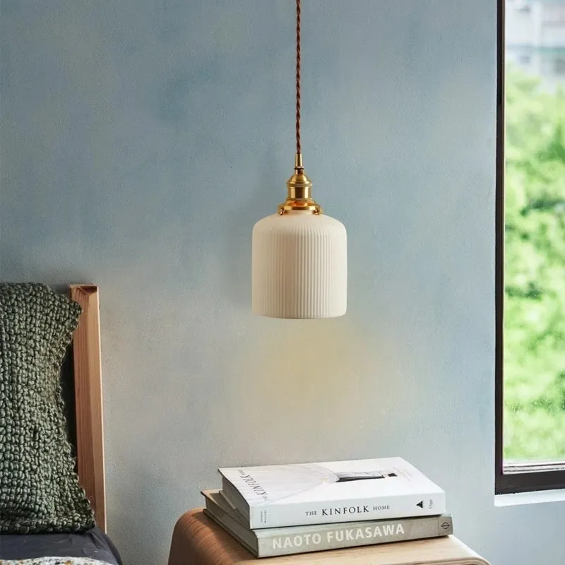 Striped Ceramic Pendant Light