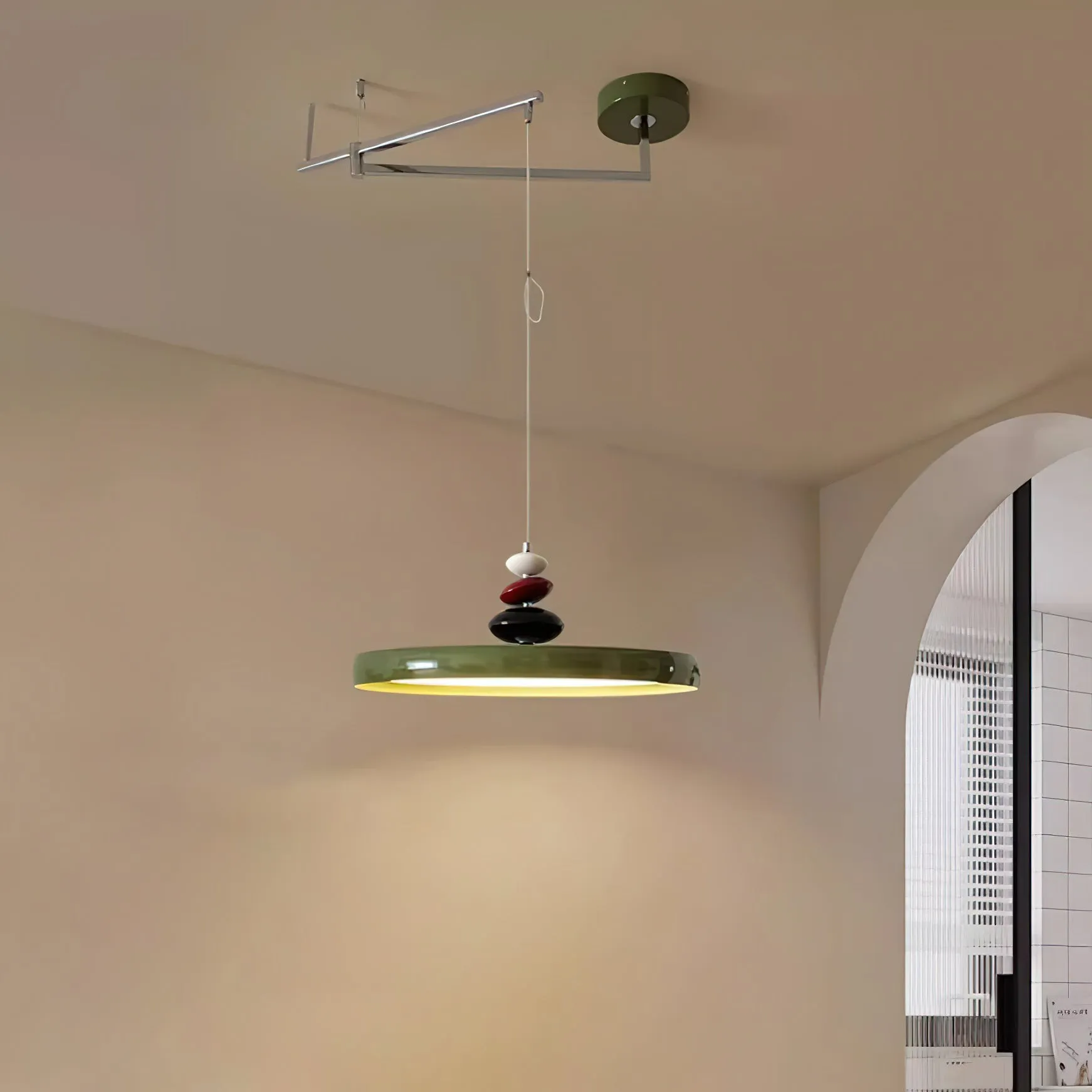 Swing Arm Stone Pendant Light M511