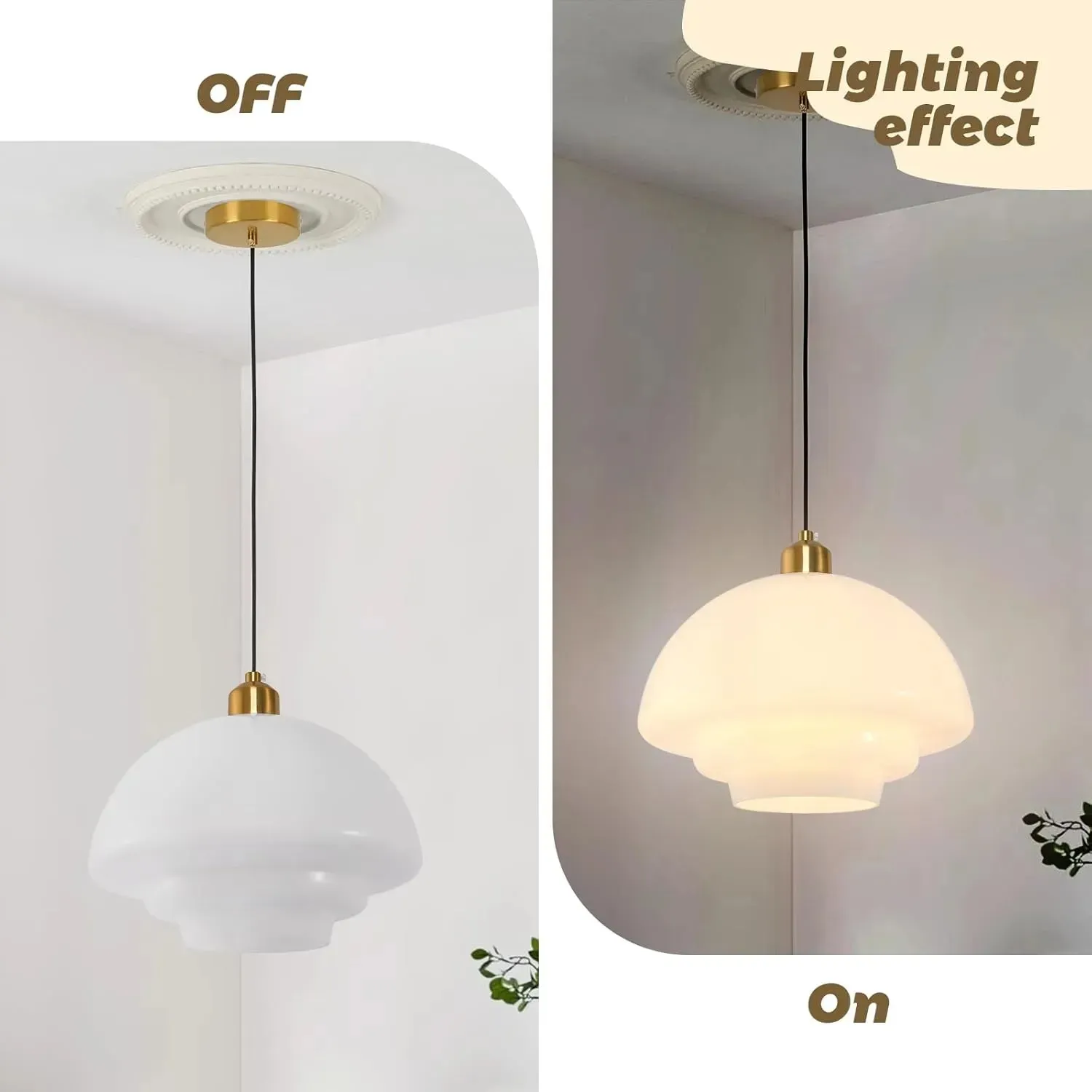 Mid-Century Art Milk White Glass Pendant Lamp S81