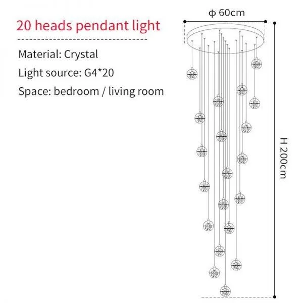 Crystal Ball Pendant Light For Living Room