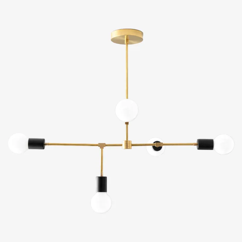 Mobilux Line 5 Light Chandelier - Modern Ceiling Hanging Lamp for Dining Room T355