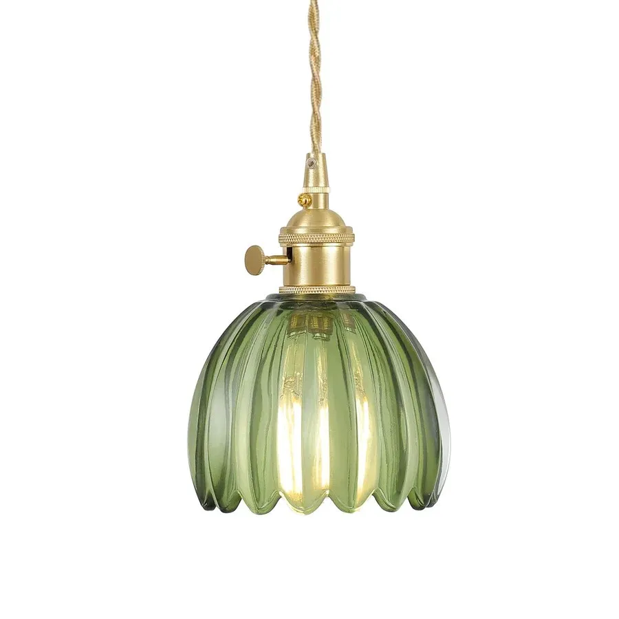 Japanese Retro Glass Flower Pendant Light S28