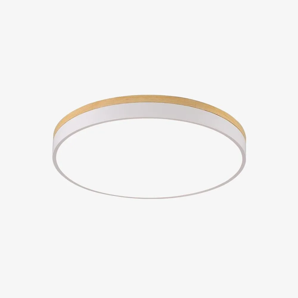 White Round Wooden Ceiling Lamp M298