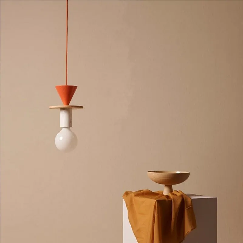 Creative Color Block Wooden Pendant Light S166