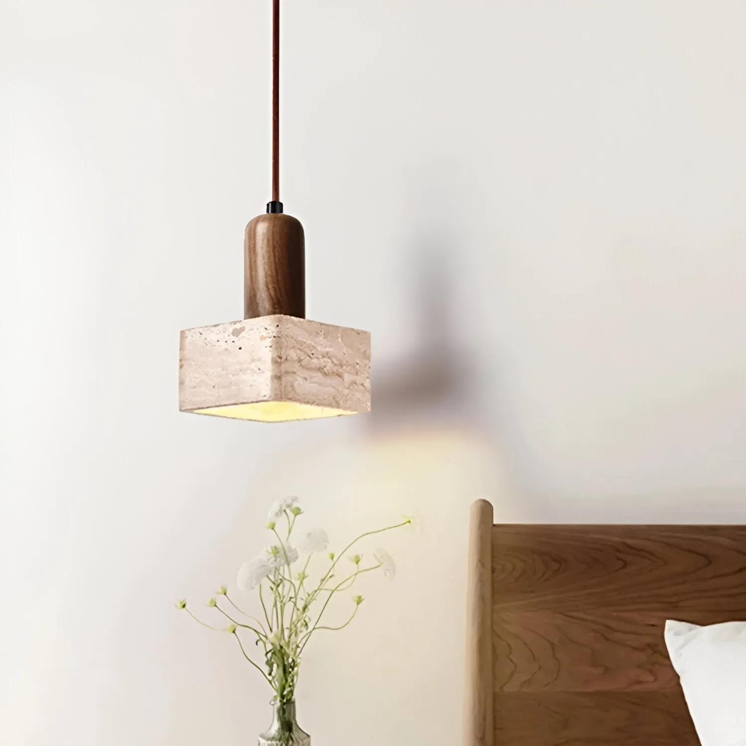 Travertine Square Pendant Light D933