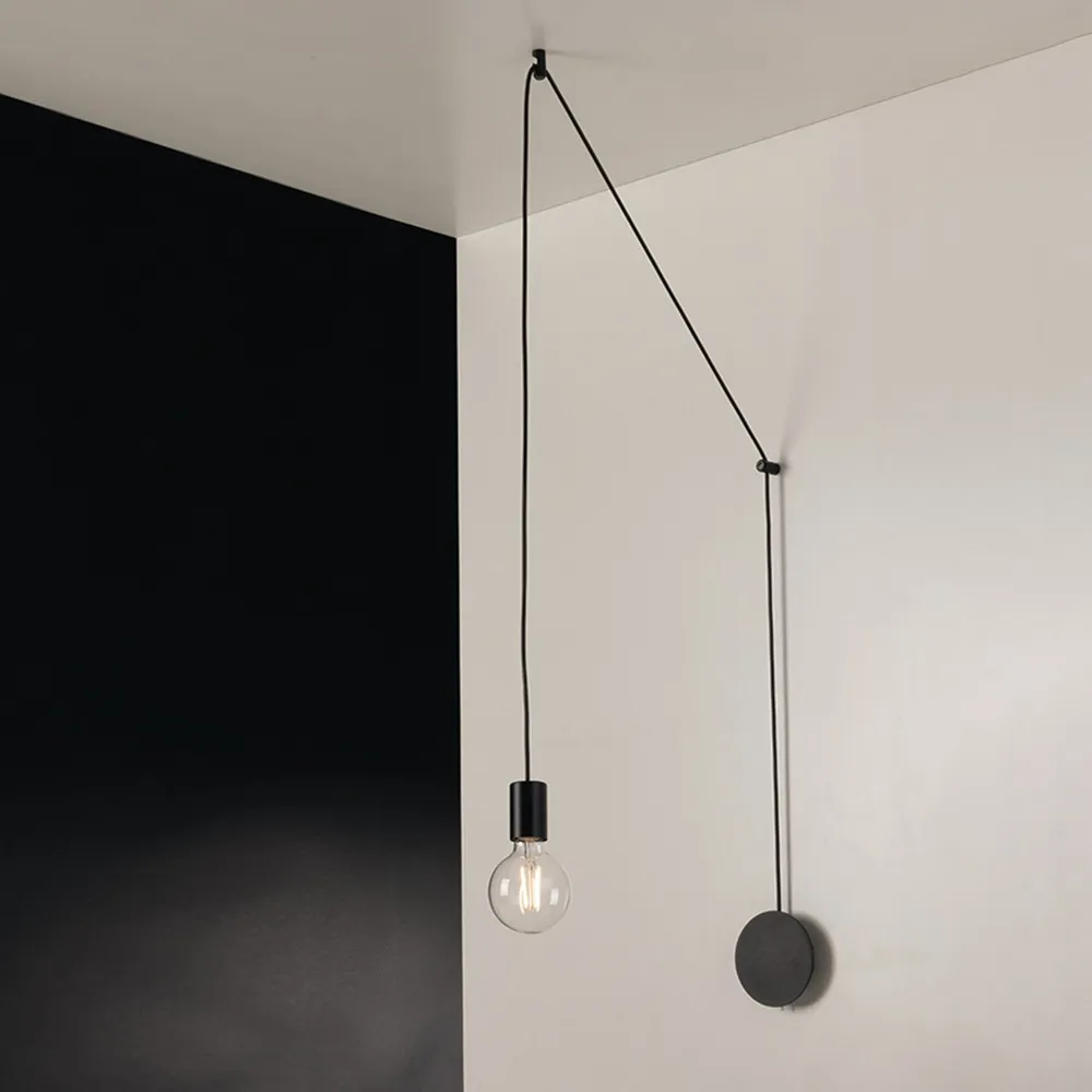 Industrial Black Wireflow Free Form LED Pendant Light
