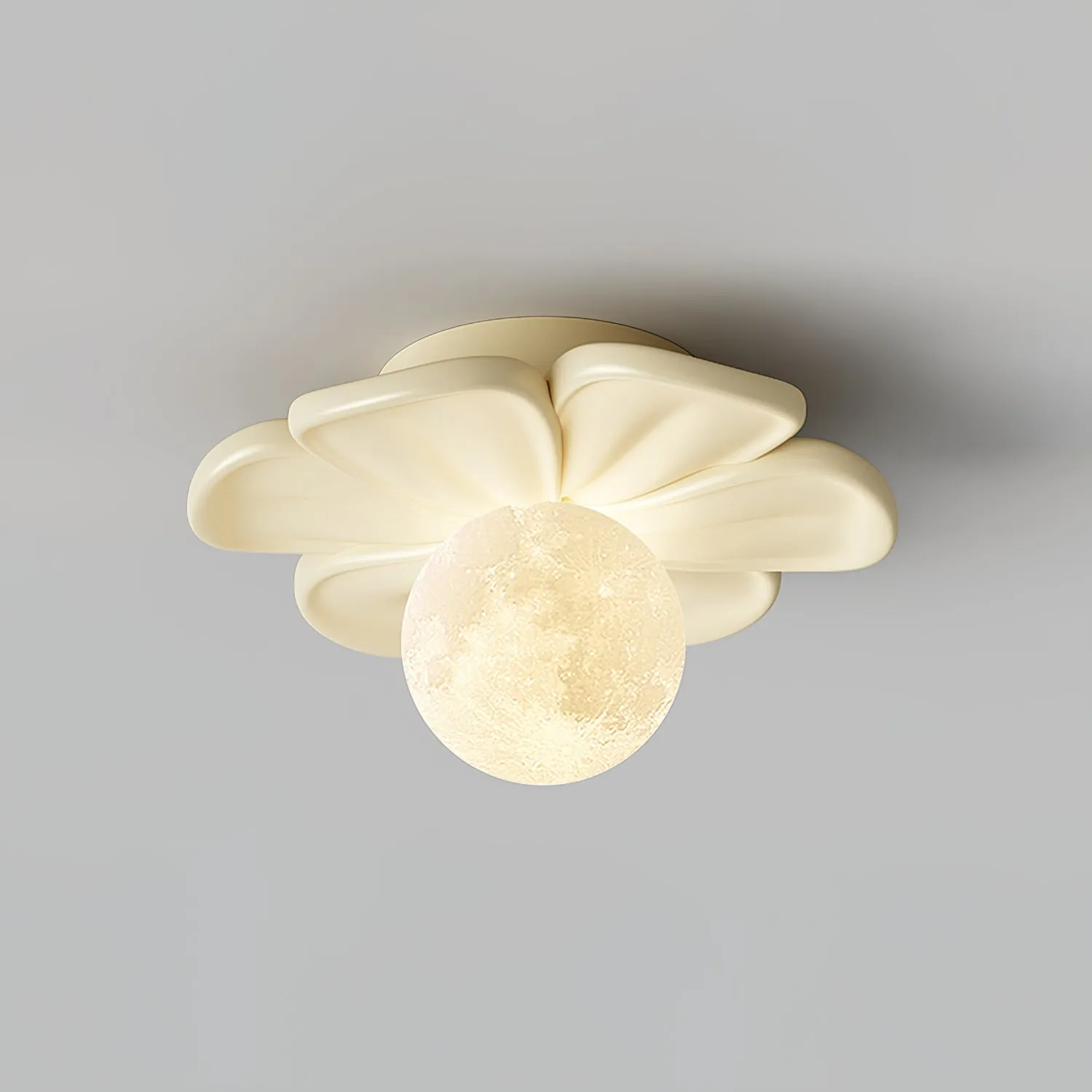 Cream Bloom Flower Ceiling Lamp D408