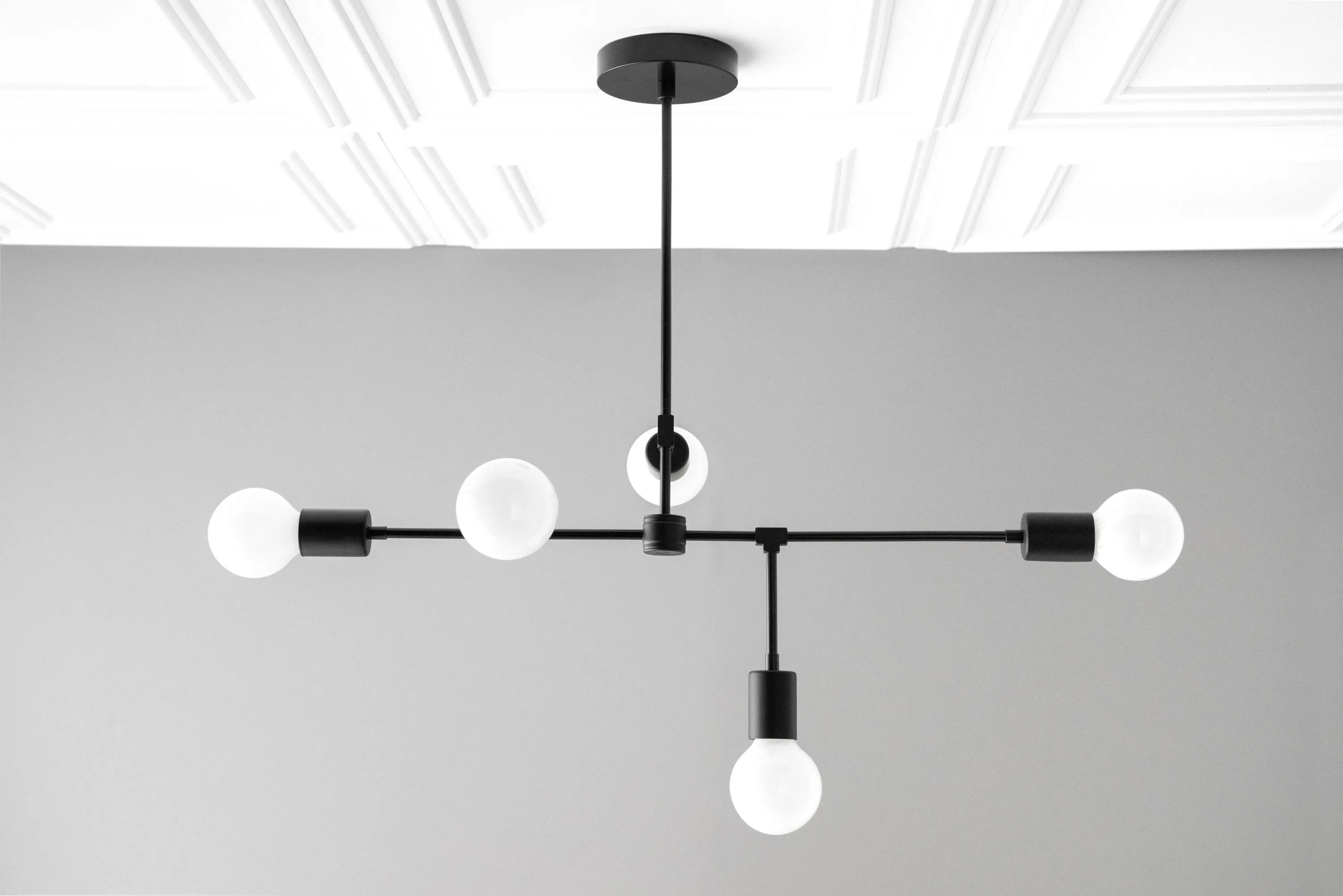 Mobilux Line 5 Light Chandelier - Modern Ceiling Hanging Lamp for Dining Room T355