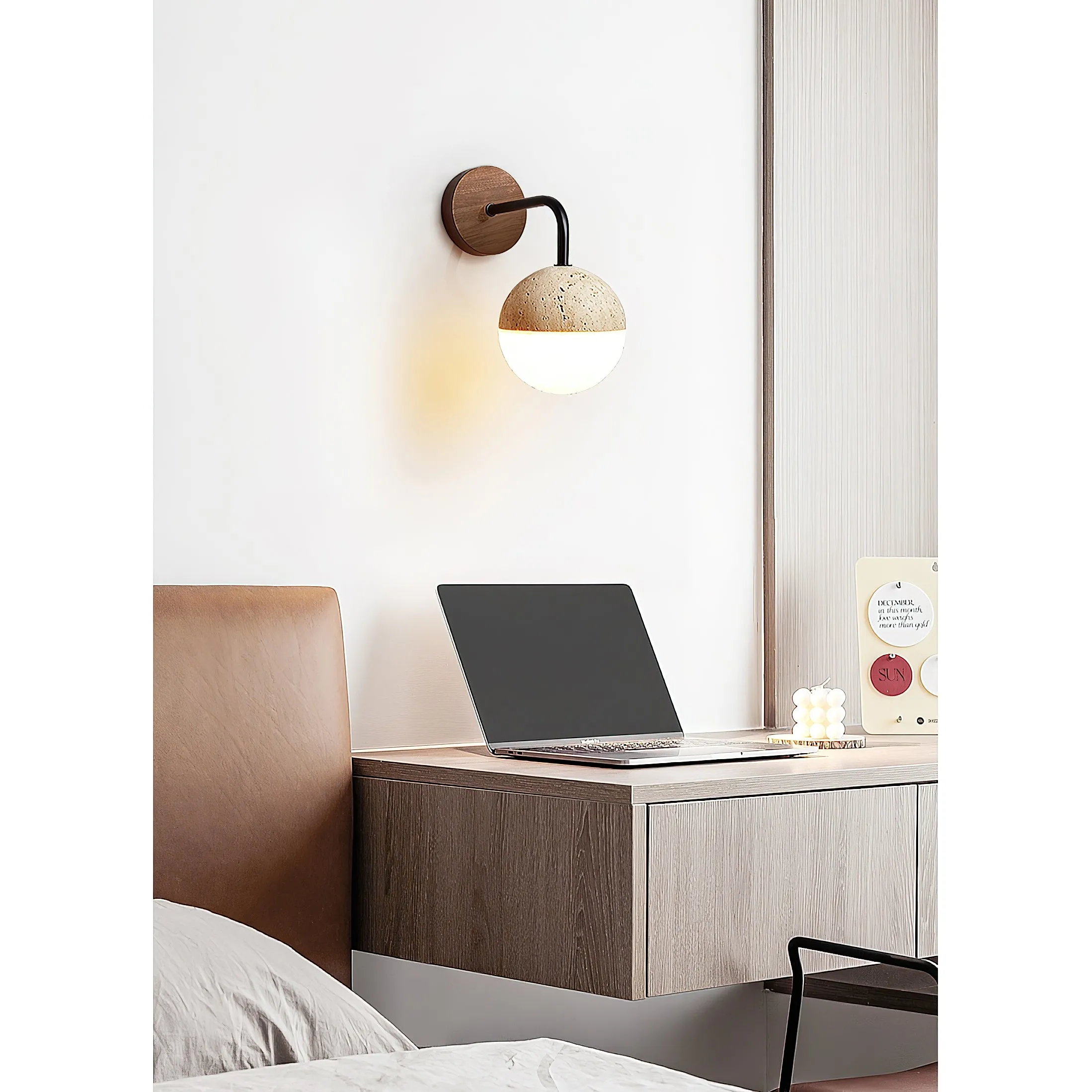 Tia Travertine Wall Lamp D662