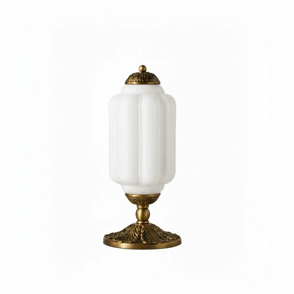 Retro Eloise Milk Glass Table Lamp for Bedroom Decor T288
