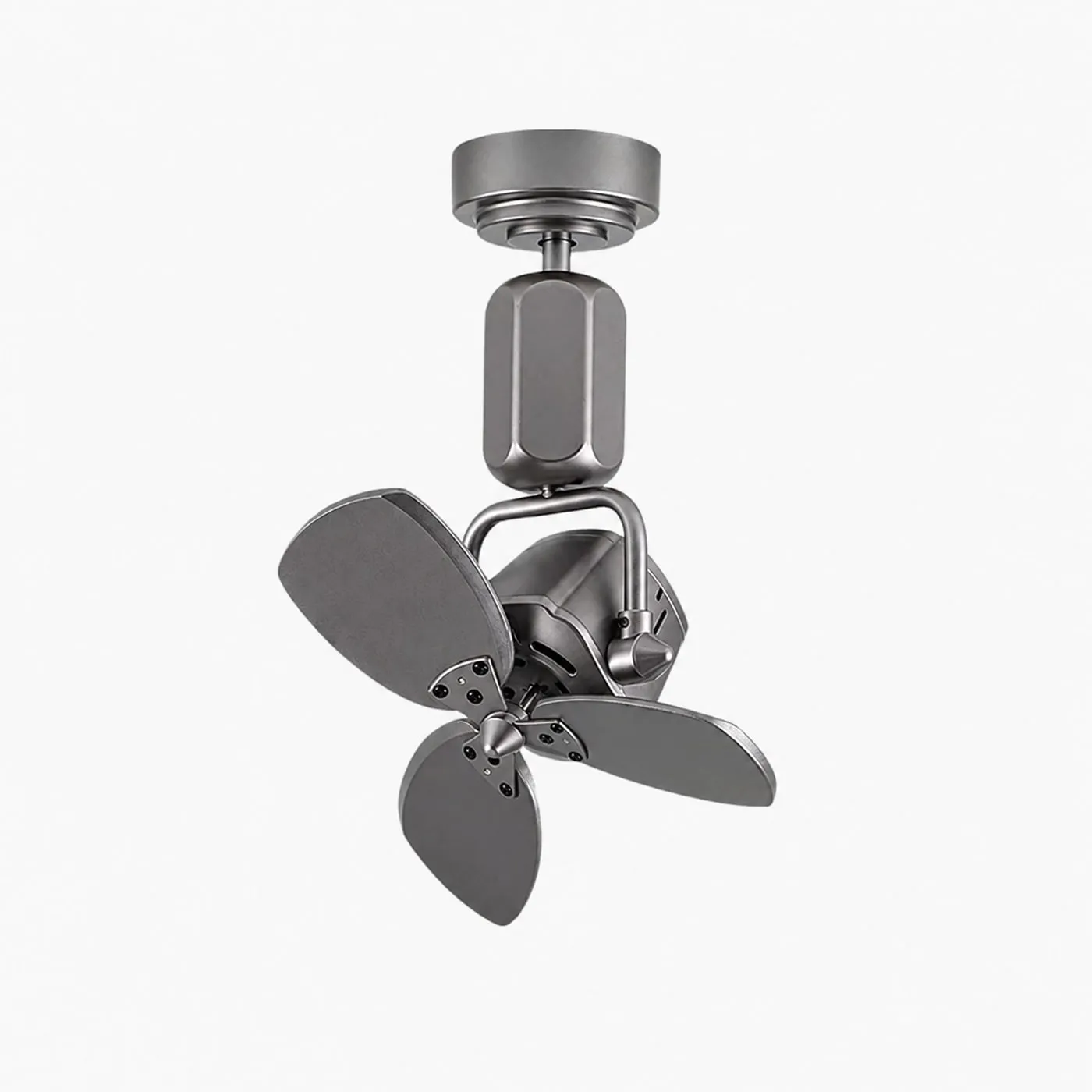 Wall and ceiling compact fan in antique silver