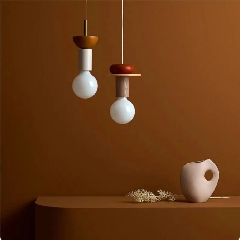 Creative Color Block Wooden Pendant Light S166