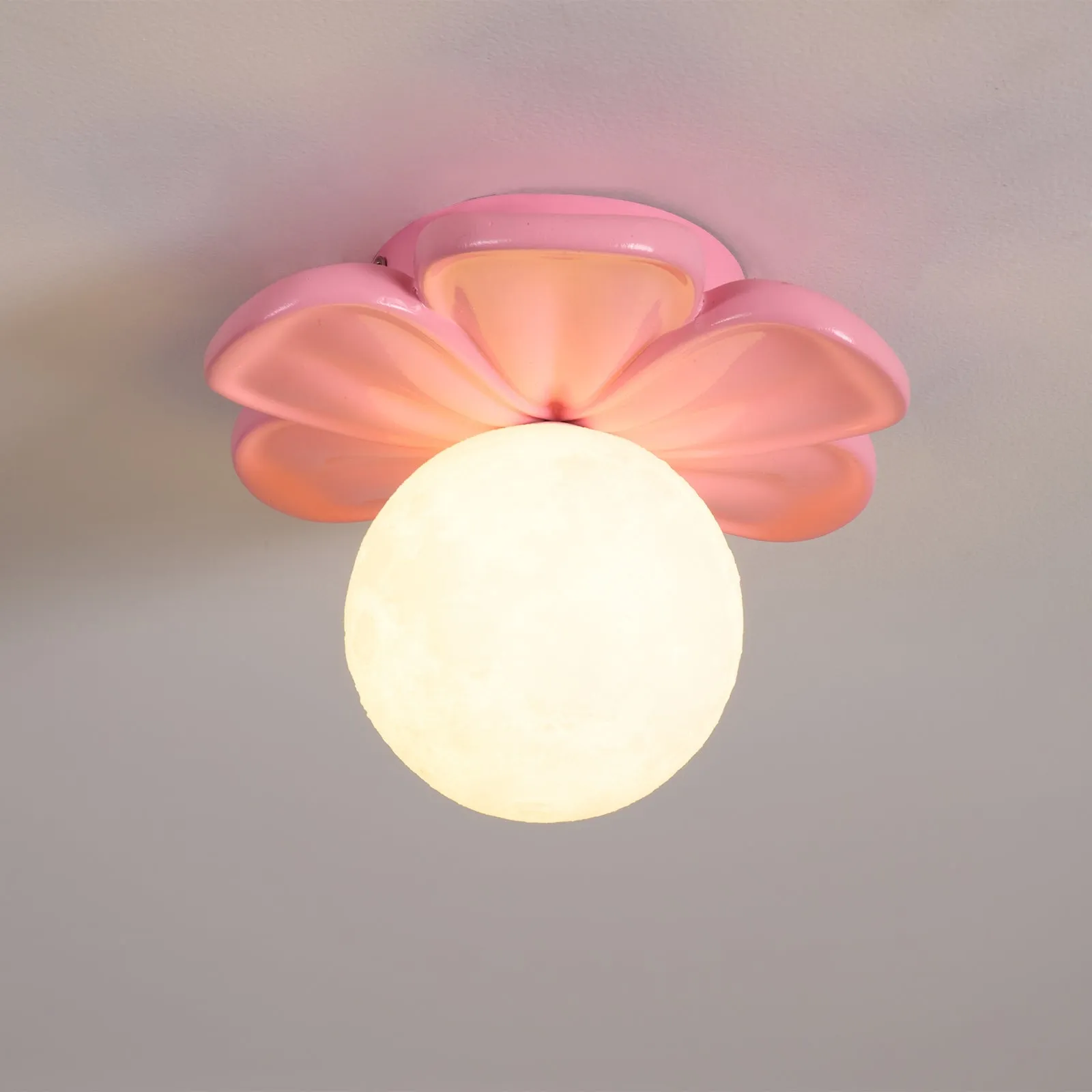 Cream Bloom Flower Ceiling Lamp D408