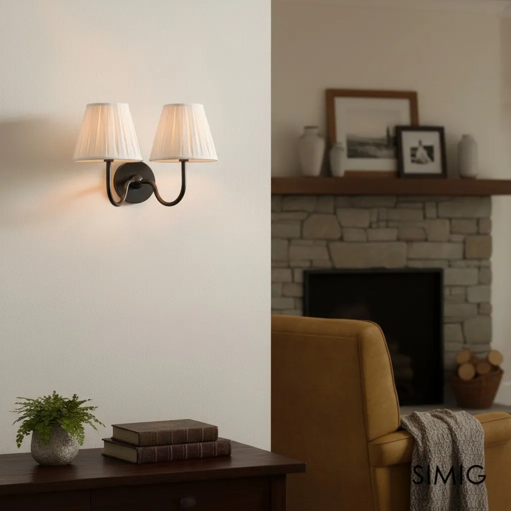 Luvora Modern Pleated Shade Wall Lamp for Bedroom & Living Room T036