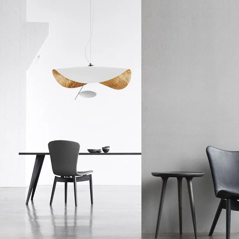 Modern Foil Curved Metal LED Pendant / Ceiling light for Bedroom