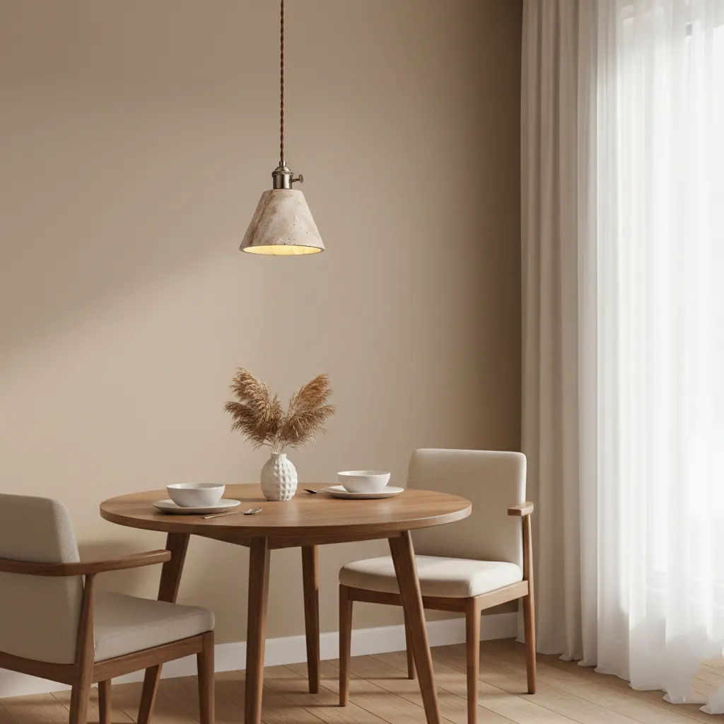 Alagusmo Minimalist Travertine Pendant Light D892