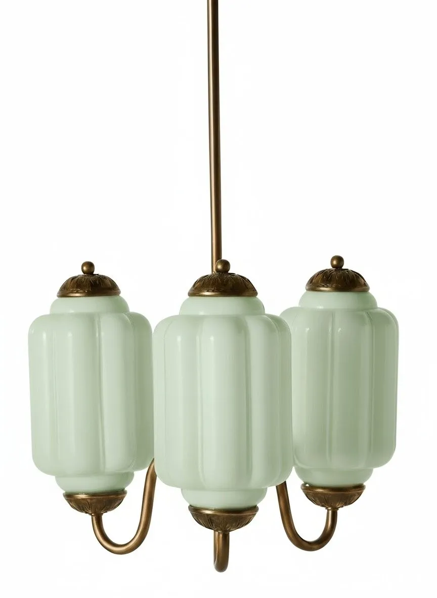 Eloise Vintage Glass Chandelier - Milk Glass Home Accent T289