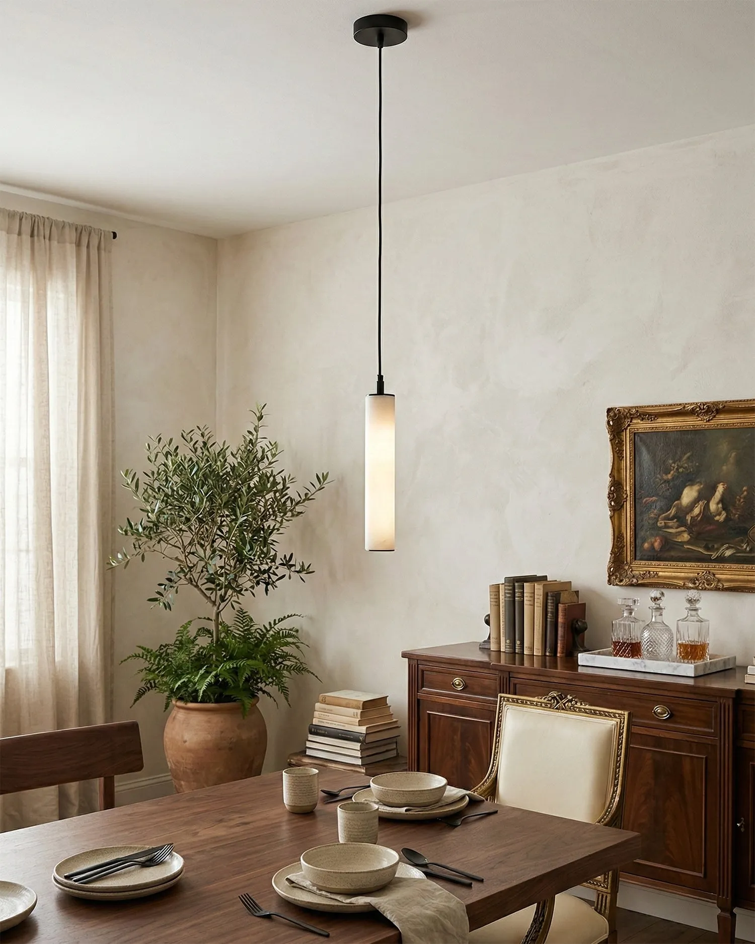 Calder Alabaster Tube Pendant Lamp D347