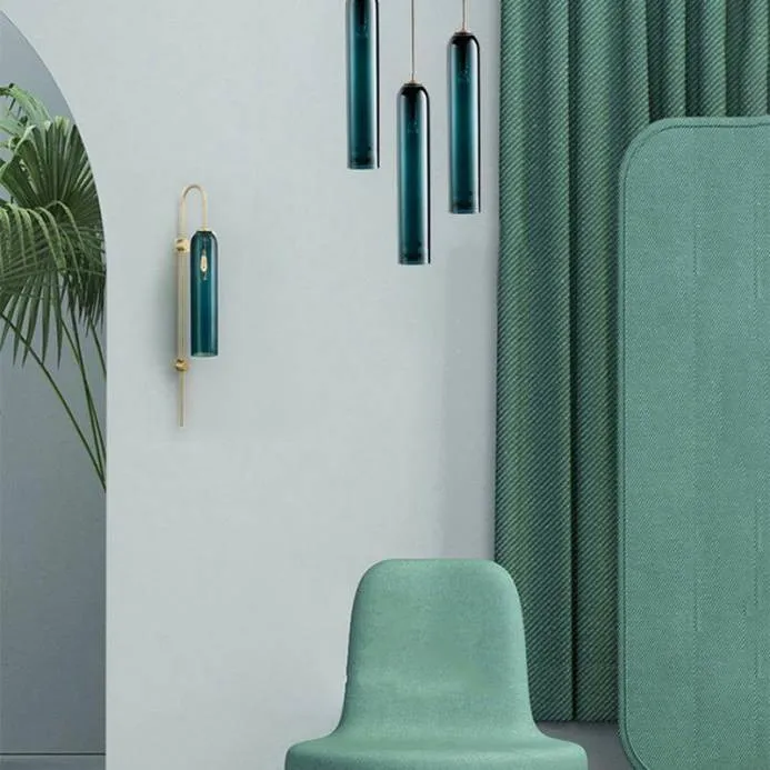 Glass Float Glide Cylindrical Wall Lamp for Bedroom