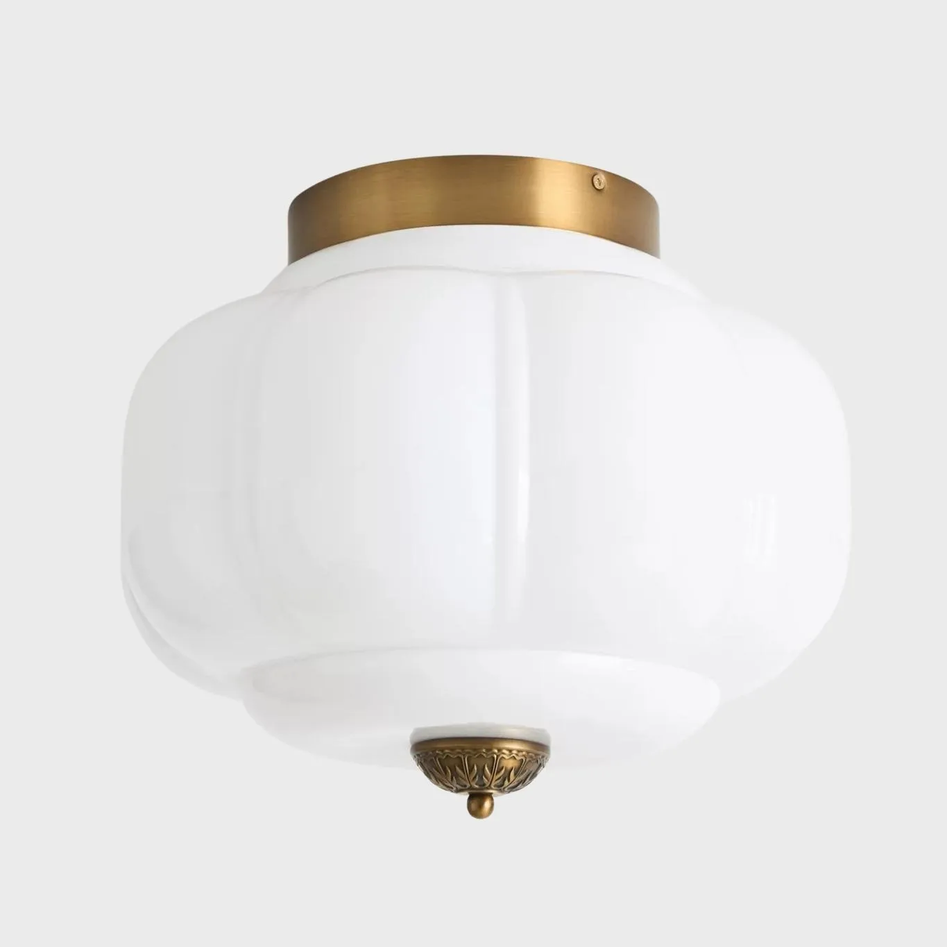 Vintage Eloise Milk Glass Flush Mount Ceiling Light - Vintage Charm Soft Glow T287