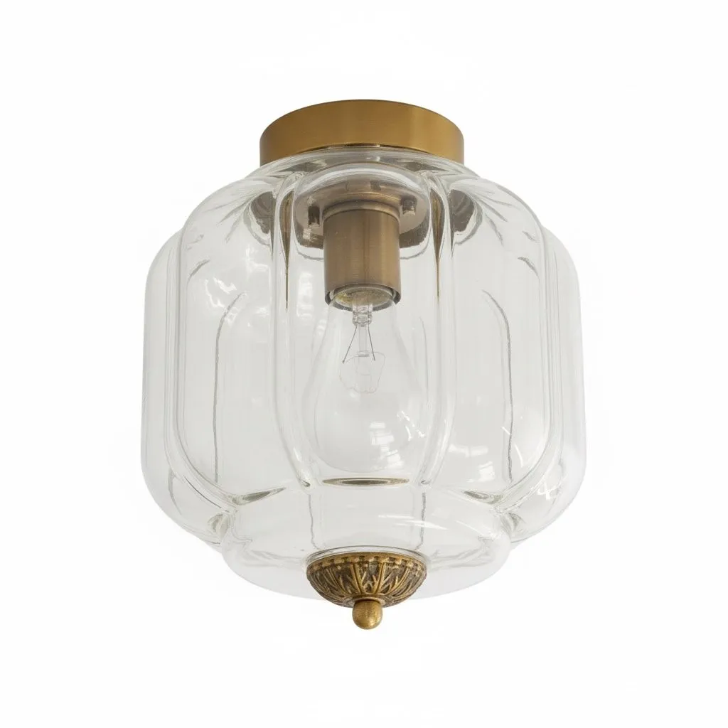 Vintage Eloise Milk Glass Flush Mount Ceiling Light - Vintage Charm Soft Glow T287
