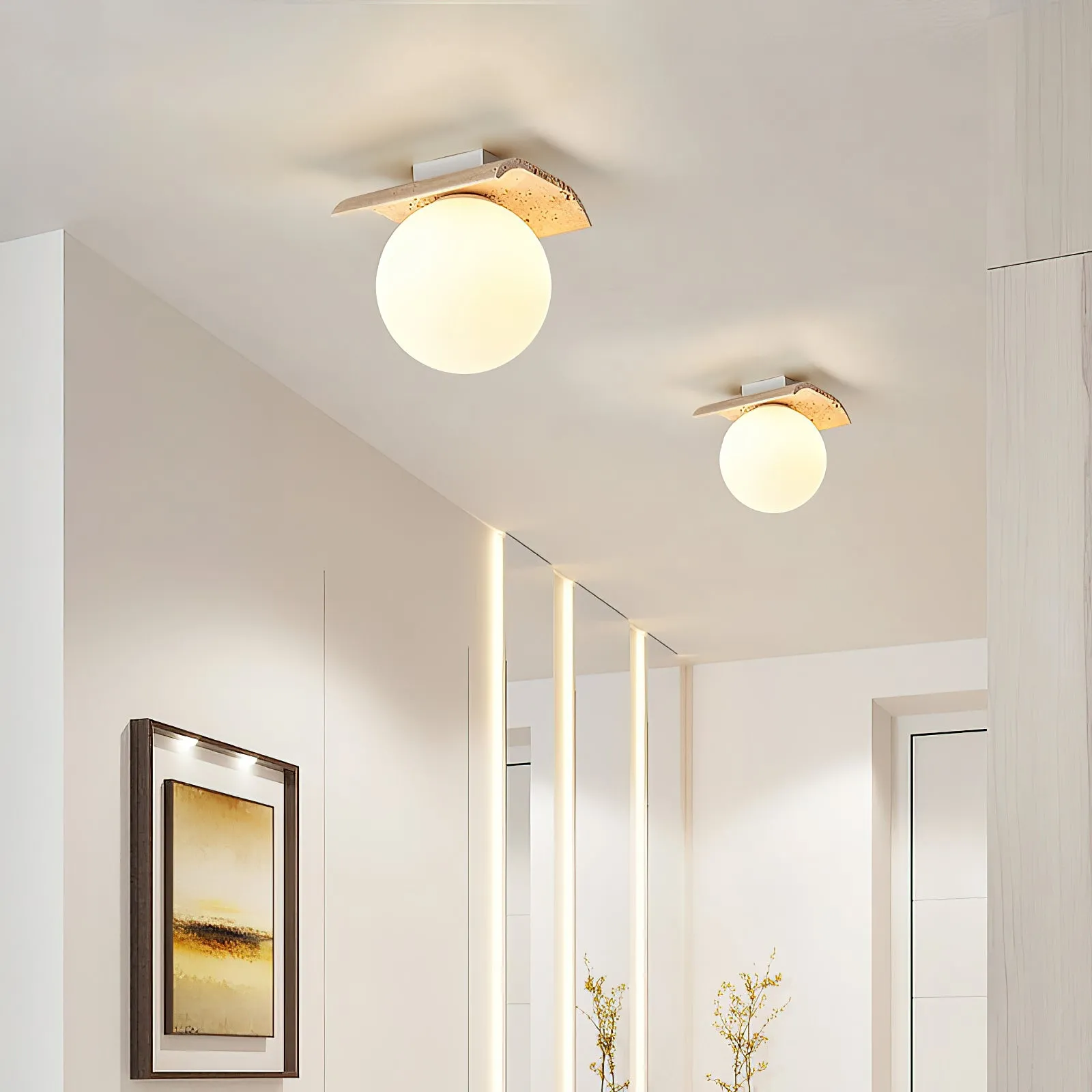 Bianca Globe Ceiling Lamp D689