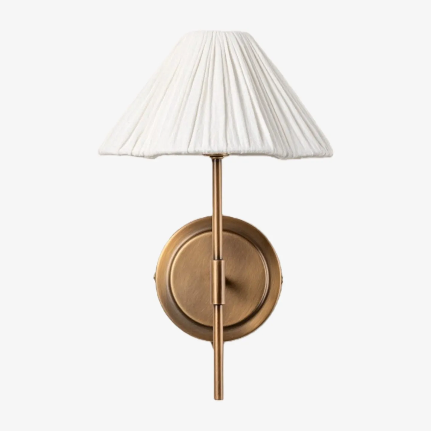 Lindi - aged brass and linen scalloped wall light T446