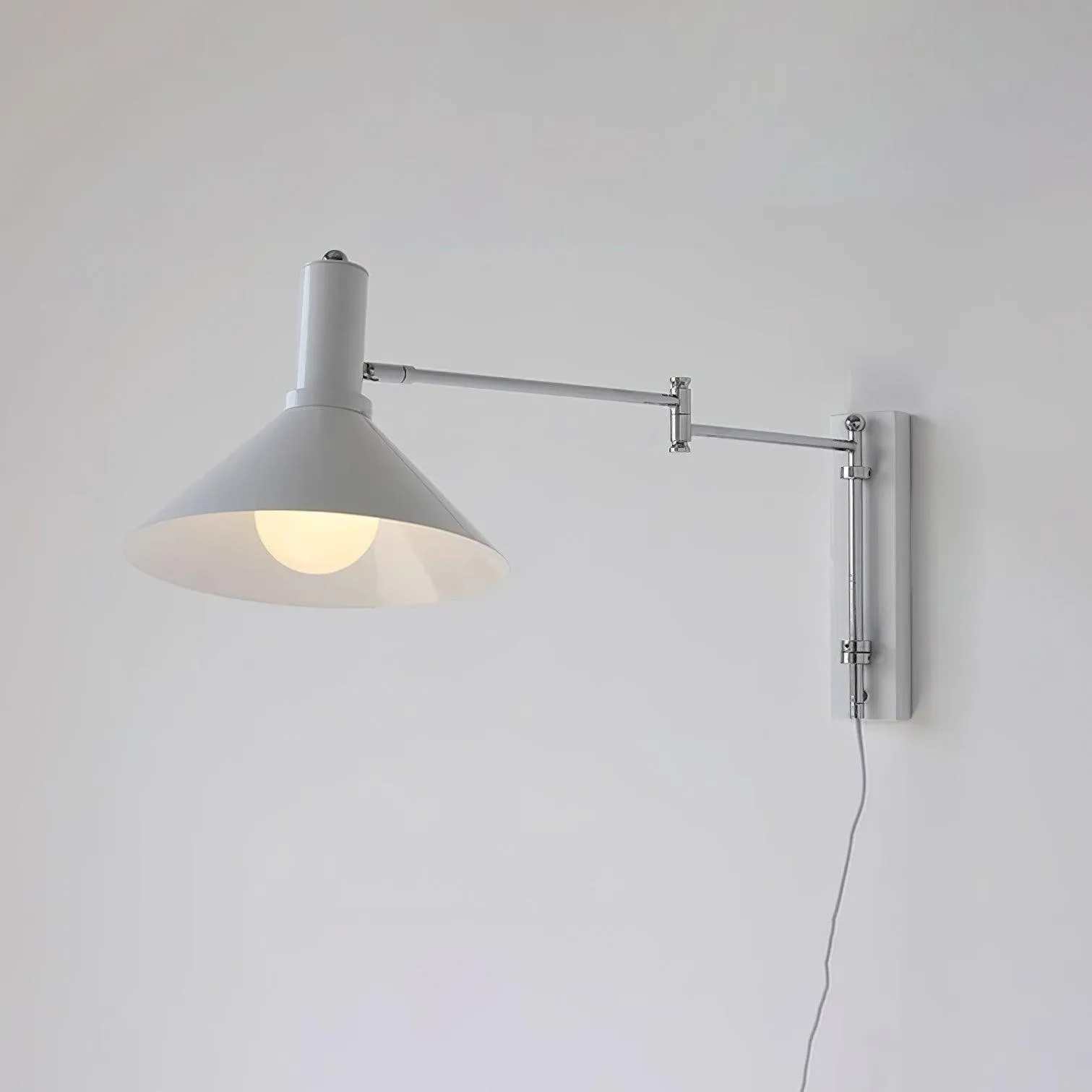Adjustable Swing Arm Peak Plug In Wall Lamp S189