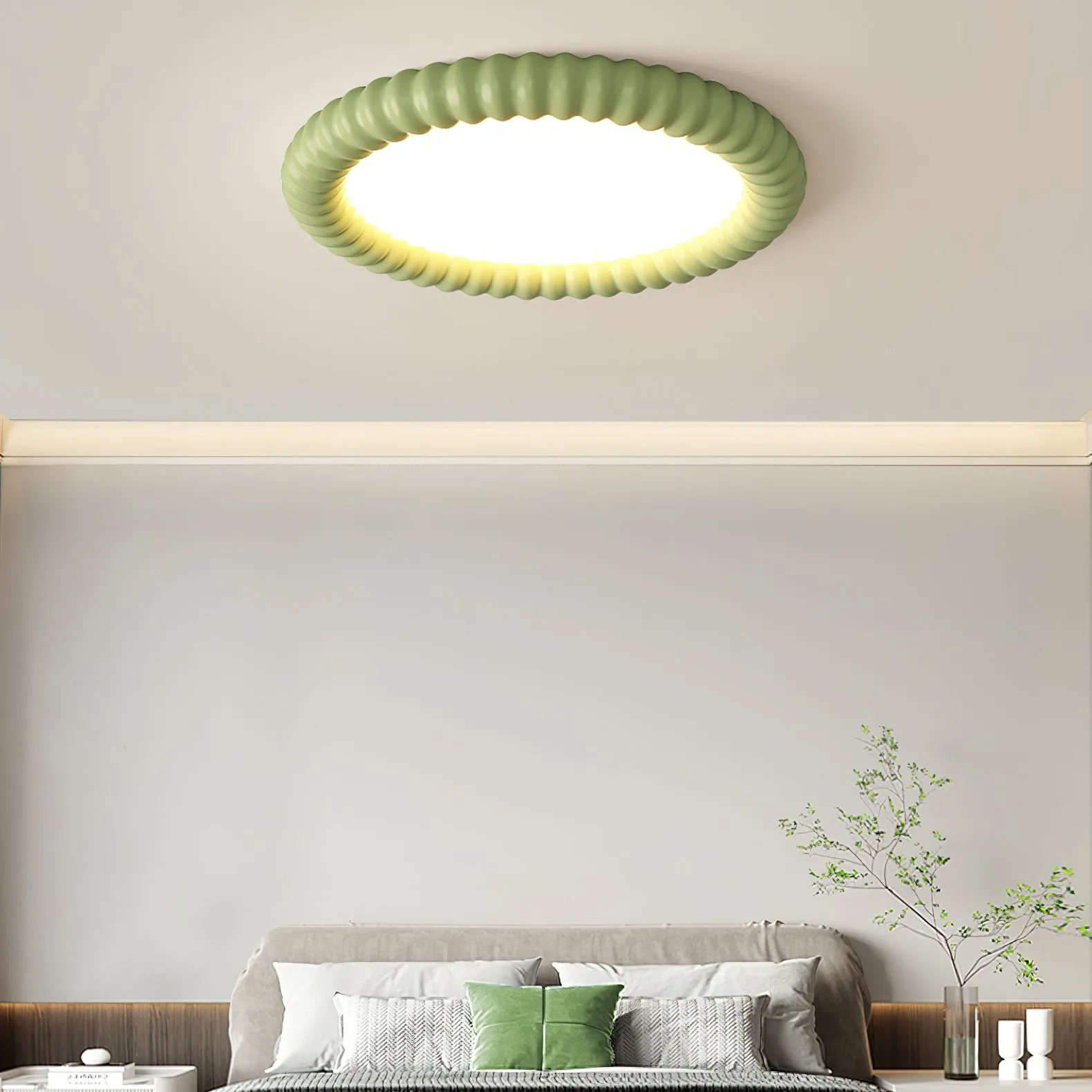 Cream Style Ripple Ring Ceiling Lamp M525