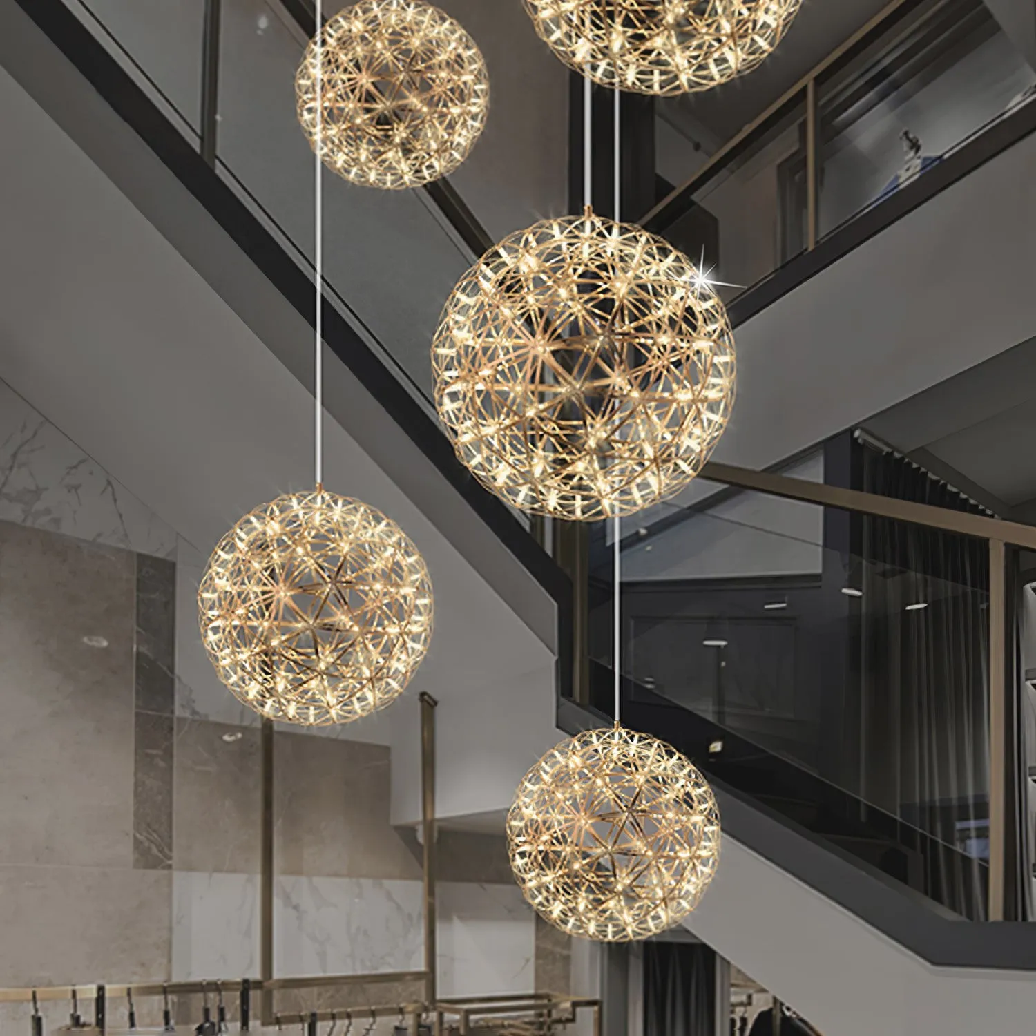 Silver Spark Ball Pendant Light T204
