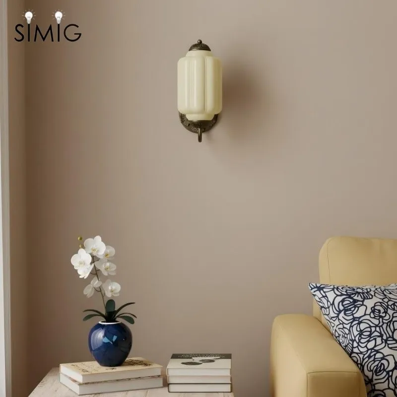 Eloise Vintage Sconce With Milk Glass Shade For Bedroom Or Hallway S194