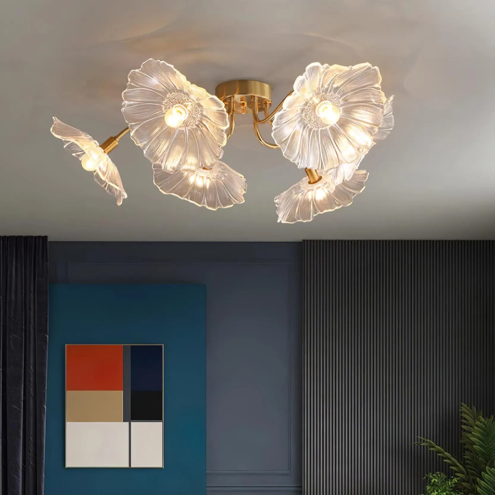 Murano Glass Flowers Ceiling Light P049