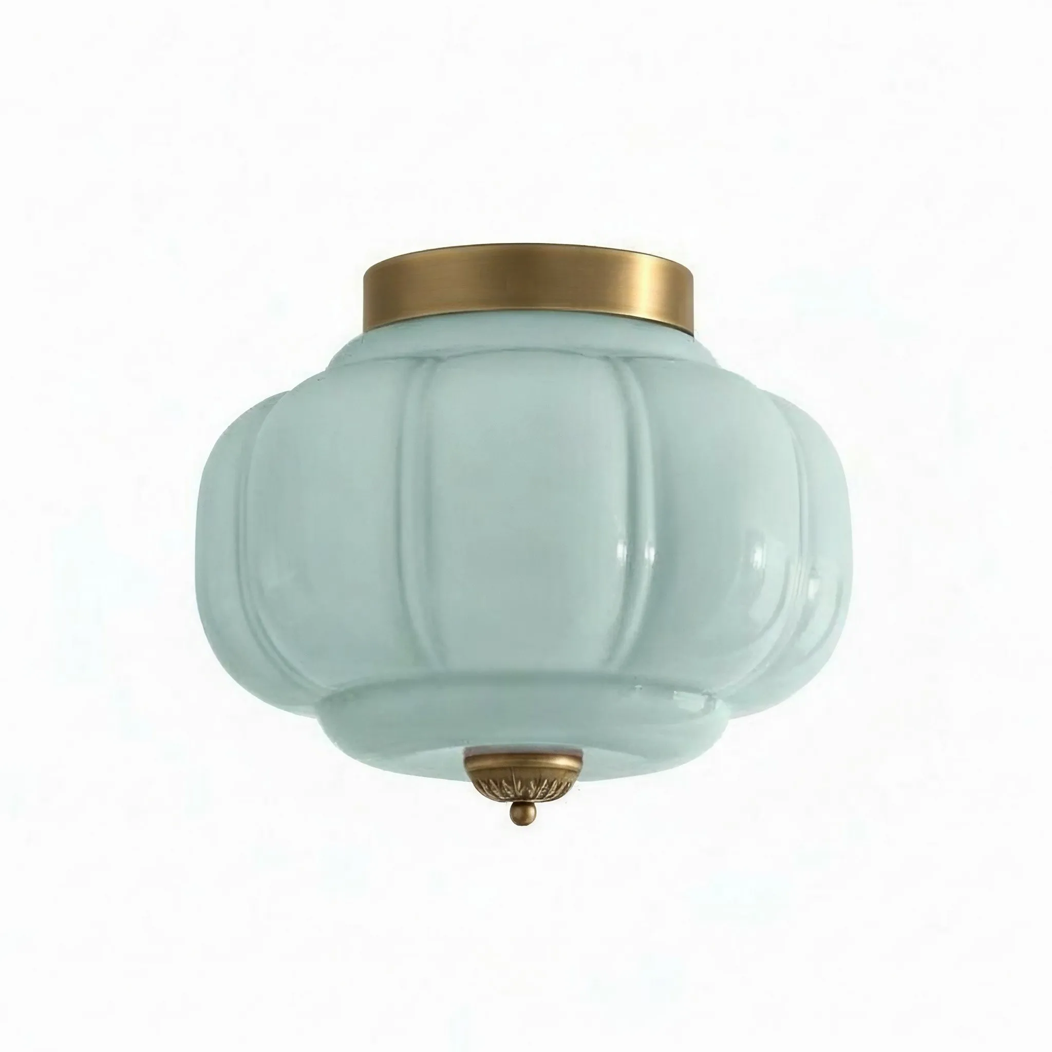 Vintage Eloise Milk Glass Flush Mount Ceiling Light - Vintage Charm Soft Glow T287