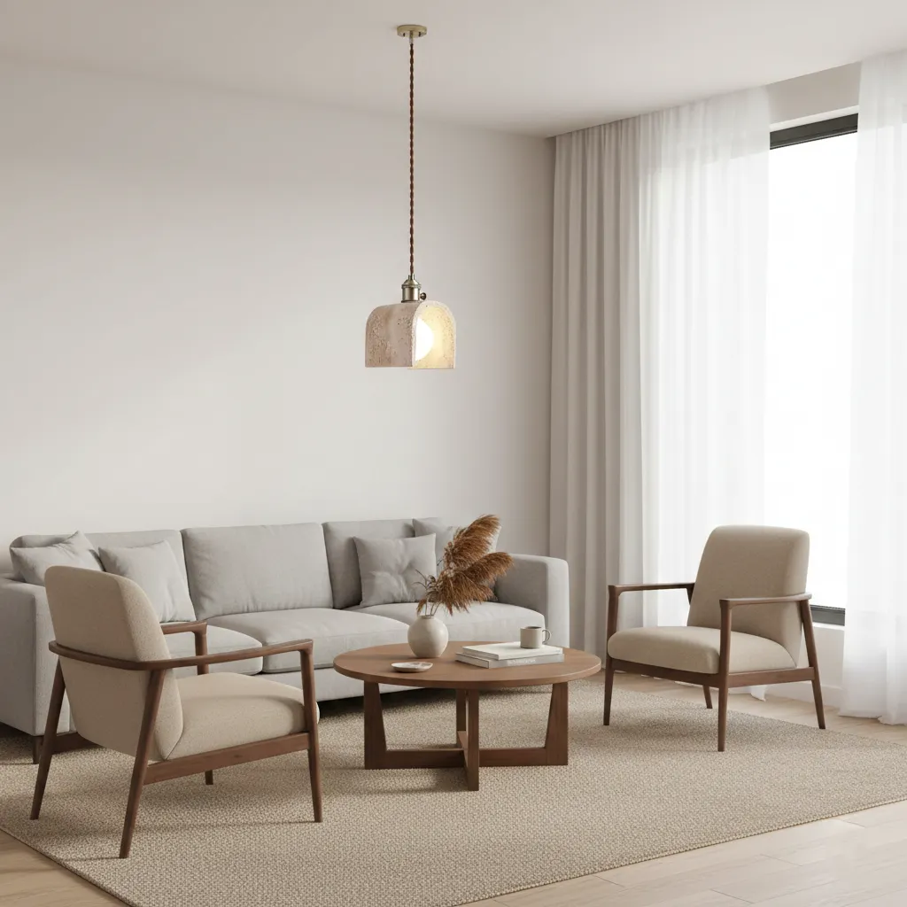 Alagusmo Minimalist Travertine Pendant Light D892