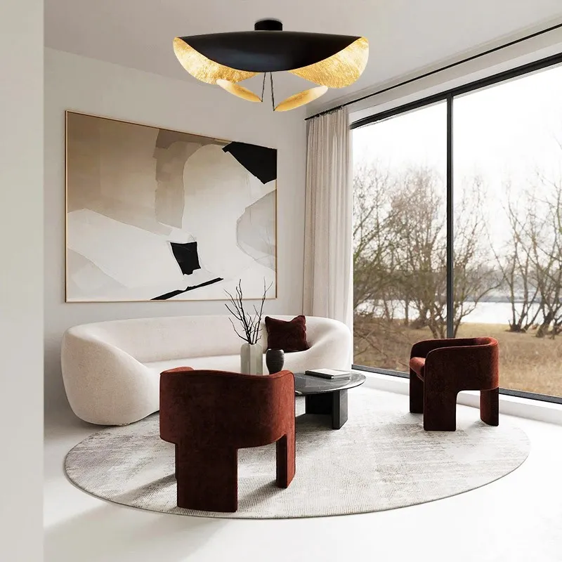 Modern Foil Curved Metal LED Pendant / Ceiling light for Bedroom
