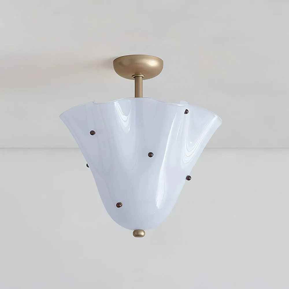 Bellina Decorative Glass Ceiling Light - Modern Sculptural Flush Mount T282
