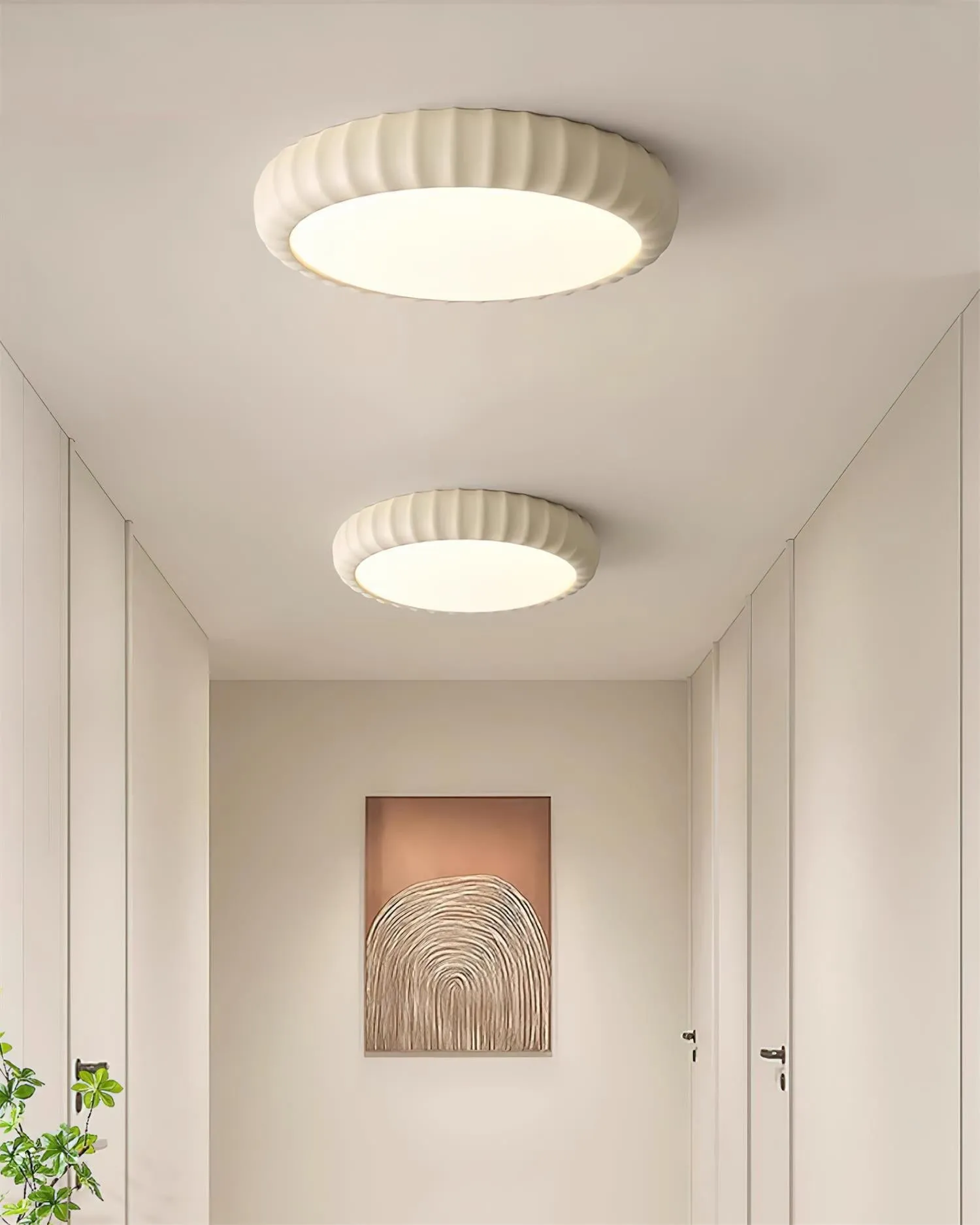 Simple Cream Style Wave Round Ceiling Light M247