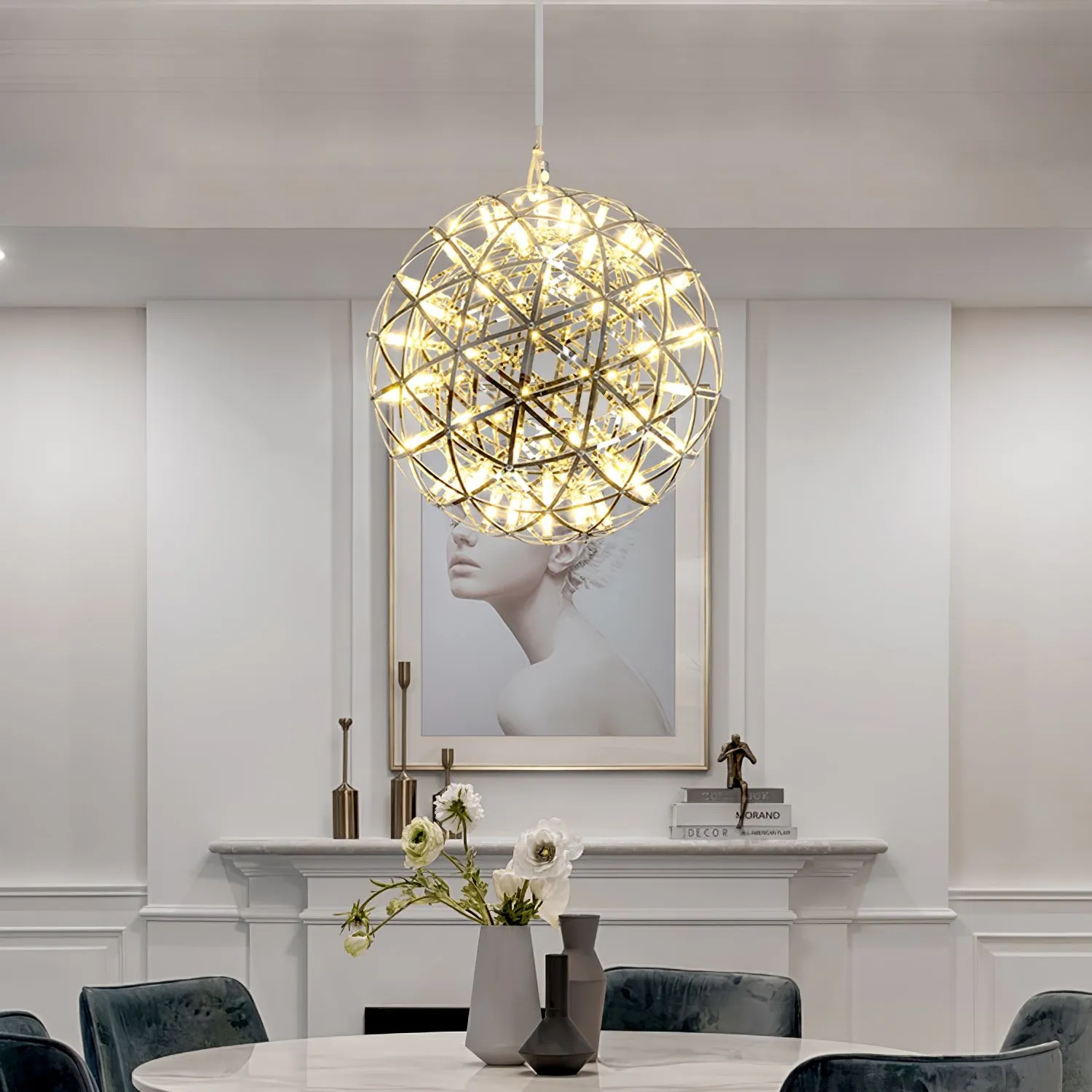 Silver Spark Ball Pendant Light T204