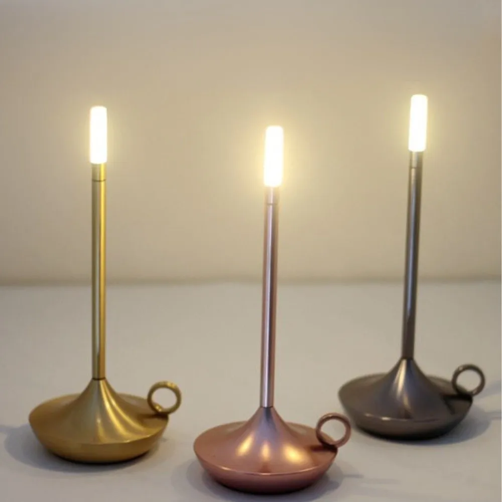 Metal Candle Touch Dimmable Rechargeable Table Lamp S183