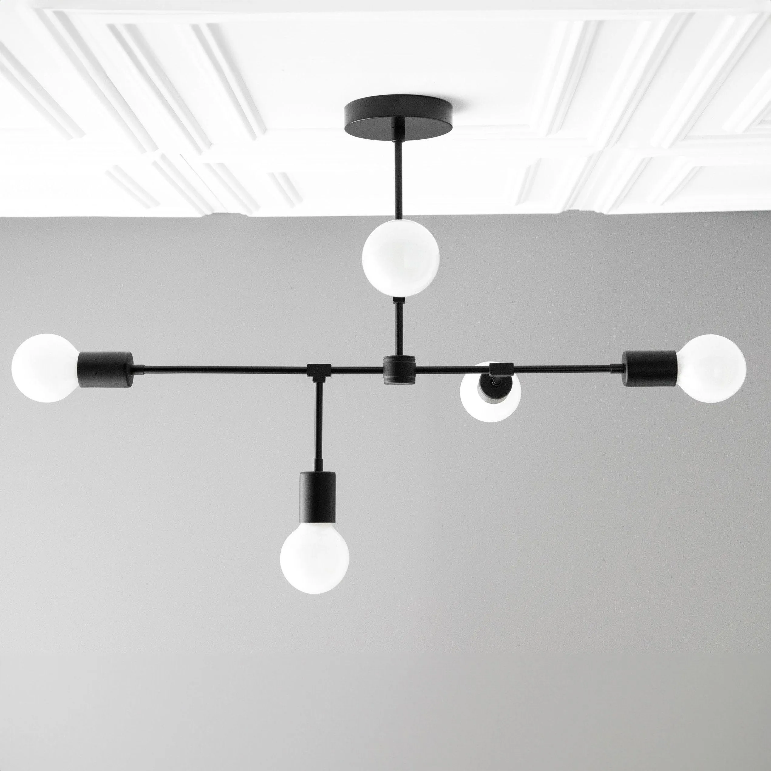 Mobilux Line 5 Light Chandelier - Modern Ceiling Hanging Lamp for Dining Room T355