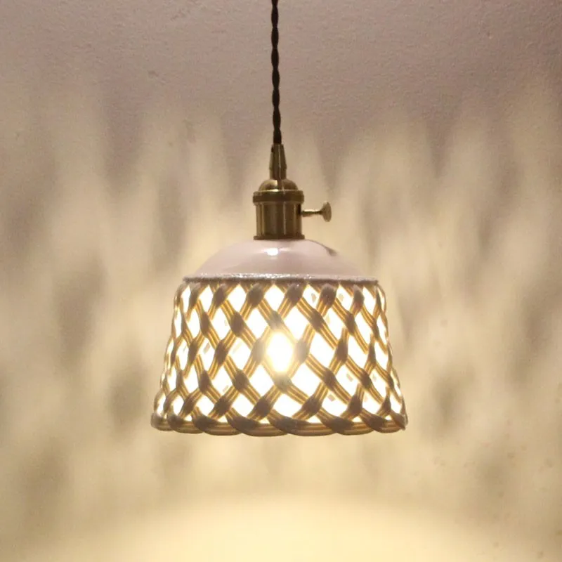 Openwork Ceramic Pendant Light