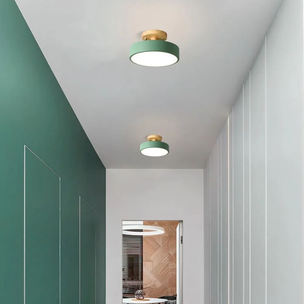 Nordic Macaroon Wooden Round Ceiling Lamp S82