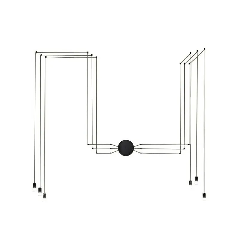 Industrial Black Wireflow Free Form LED Pendant Light