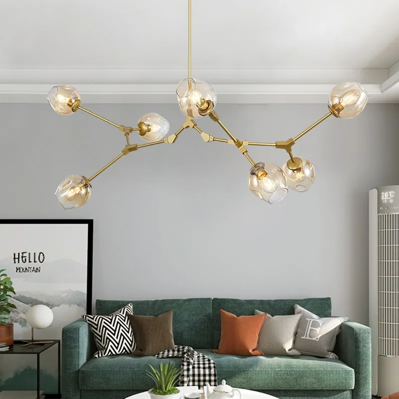 Asymmetrical Articulated Globe Branching Bubble Chandelier