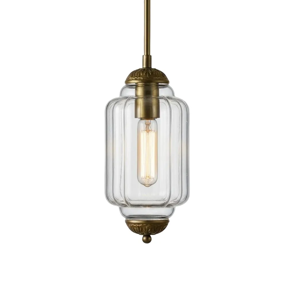Eloise Simple Glass Irregular Lantern Pendant Lamp G23