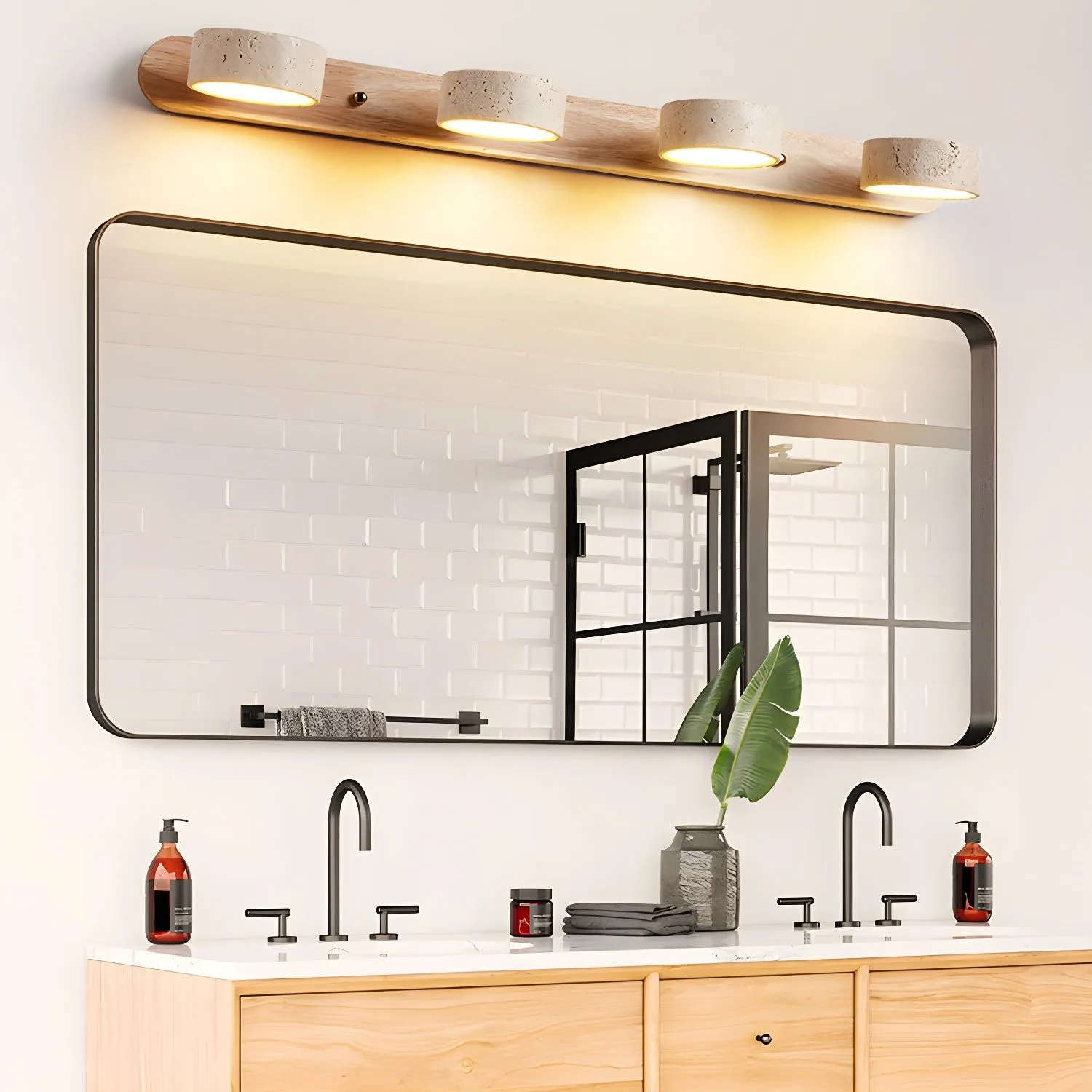 Natural Travertine Dual Wall Lamp G115