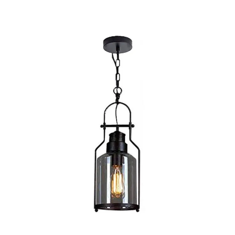 Industrial Vintage Iron Glass Jar 1-Light Pendant Light G30