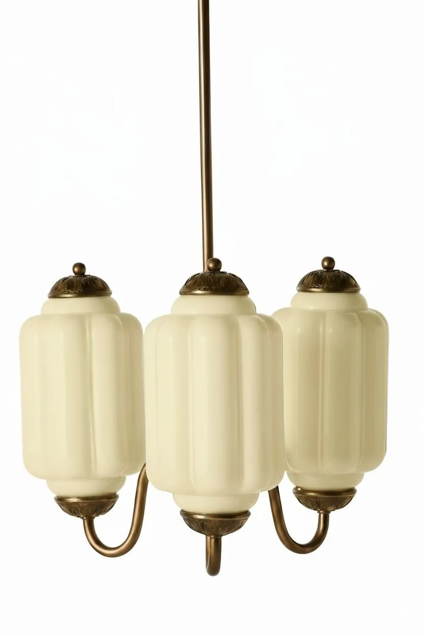 Eloise Vintage Glass Chandelier - Milk Glass Home Accent T289